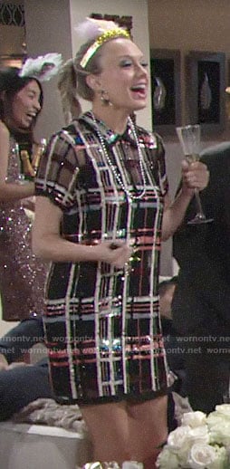 Abby's plaid sequin NYE dress on The Young and the Restless
