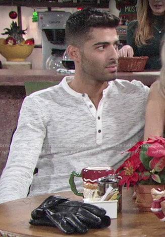 Arturo's henley tee on The Young and the Restless
