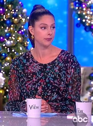 Abby's black floral sheer dress on The View