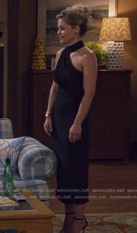 DJ's black halterneck dress with fringe on Fuller House