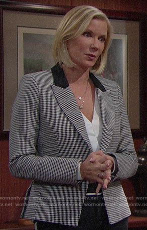 Brooke's houndstooth blazer on The Bold and the Beautiful