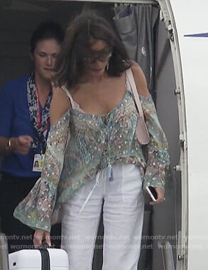Danielle's embellished drop shoulder blouse on The Real Housewives of New Jersey