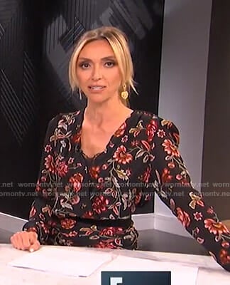 Giuliana's black floral wrap dress on E! News