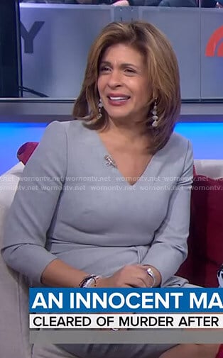 Hoda's grey v-neck tie waist dress on Today