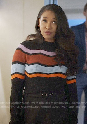 Iris's chevron sweater on The Flash