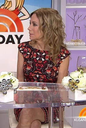 Kathie's black and red floral dress on Today