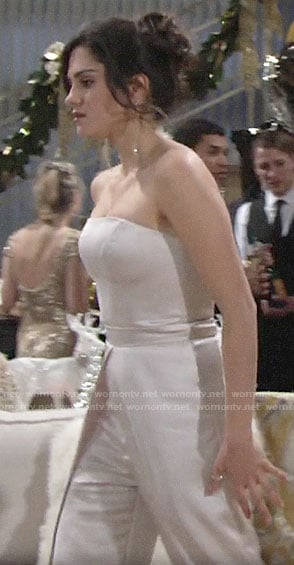 Lola's strapless NYE jumpsuit on The Young and the Restless