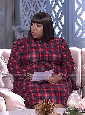 Loni's red plaid dress on The Real