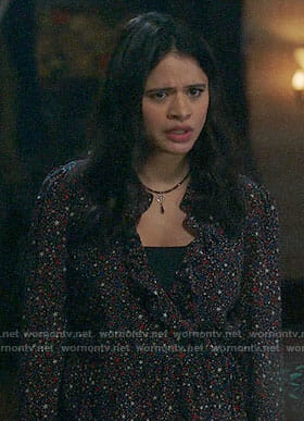 Mel's star print ruffled top on Charmed