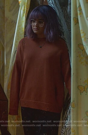 Gert's orange distressed sweater on Marvel's Runaways