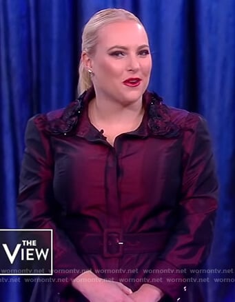 Meghan's purple embellished collar dress on The View