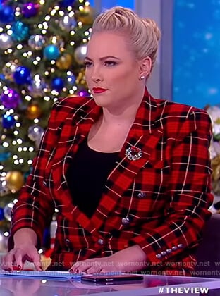 Meghan's red plaid blazer on The View