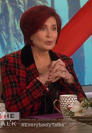 Sharon's red plaid blazer on The Talk