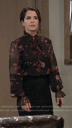 Sam's floral tie-neck blouse on General Hospital