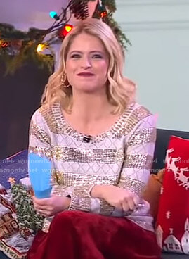 Sara's sequin striped sweater on GMA Day