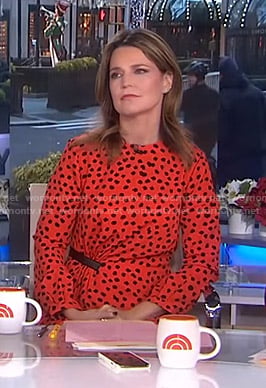 Savannah's orange polka dot dress on Today