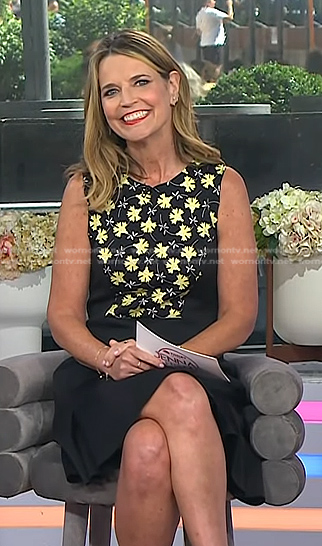 Savannah's black and yellow floral dress on Today