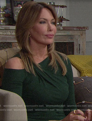 Taylor's green cutout shoulder top on The Bold and the Beautiful