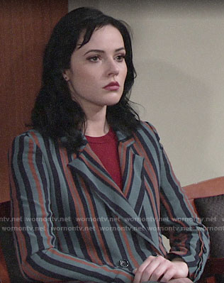 Tessa's striped blazer on The Young and the Restless