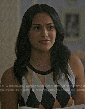 Veronica's diamond print top on Riverdale
