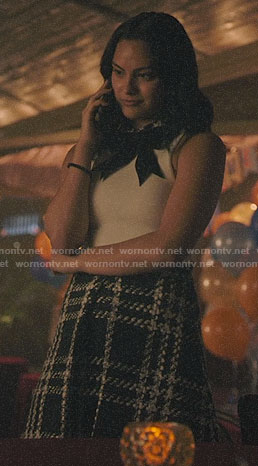Veronica's plaid tweed skirted dress on Riverdale