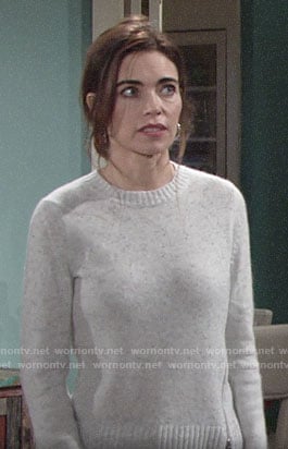 Victoria's speckled side-zip sweater on The Young and the Restless