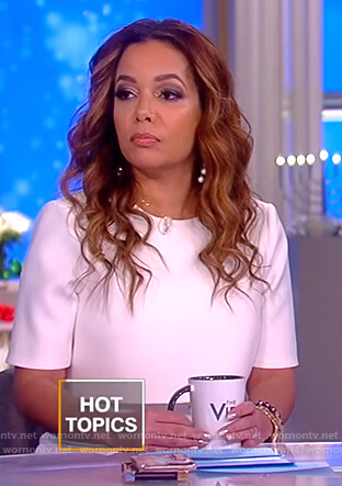 Sunny's white layered midi dress on The View