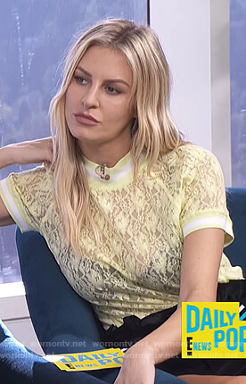 Morgan's yellow lace top on E! News Daily Pop
