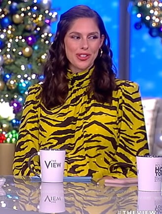 Abby's yellow tiger stripe mini dress on The View
