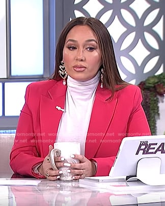 Adrienne's pink double breasted blazer on The Real