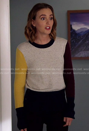 Angie's colorblock sweater on Single Parents
