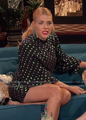 Busy's metallic polka dot mini dress on Busy Tonight