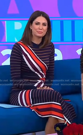 Cecilia's striped asymmetric dress on Good Morning America