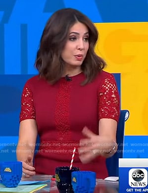 Cecilia's red lace inset dress on Good Morning America