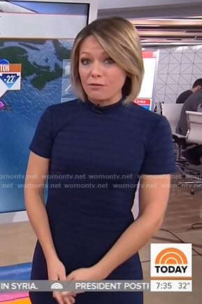 Dylan's blue striped short sleeve dress on Today