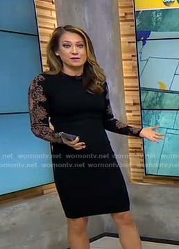 Ginger's black snake print sleeve dress on Good Morning America