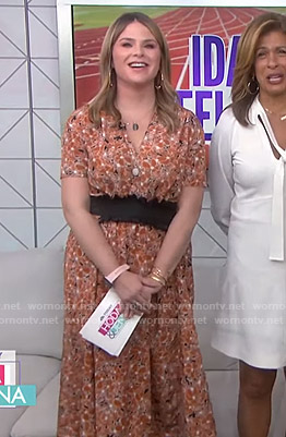 Jenna's orange floral v-neck dress on Today