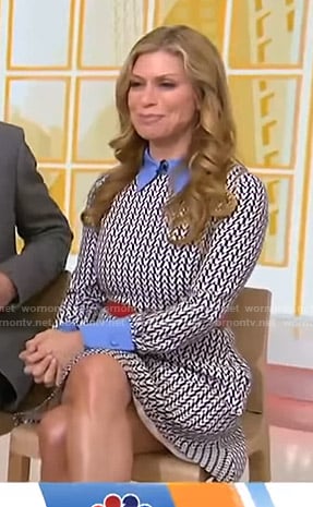 Jill's blue printed collared dress on Today