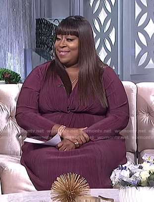 Loni's purple twisted front dress on The Real