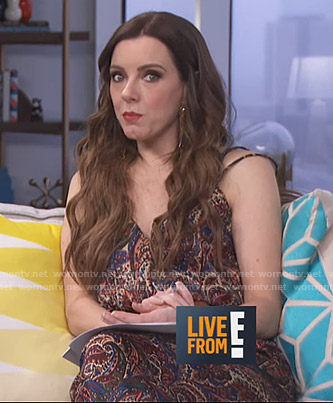 Melanie's paisley print jumpsuit on Live from E!
