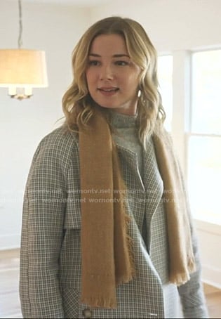 Nic's grey checked trench coat on The Resident