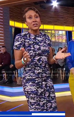 Robin's blue abstract print dress on Good Morning America