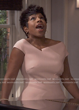 Rose's pink peplum top on Fam