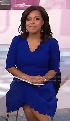 Sheinelle's blue scalloped dress on Today
