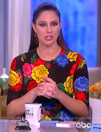 Abby's rose print dress on The View