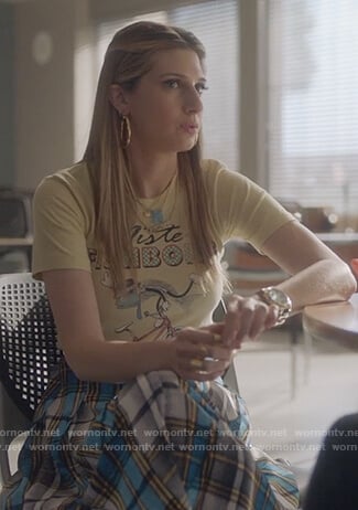 Nomi's plaid skirt on Grown-ish