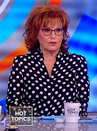 Joy's black polka dot print blouse on The View