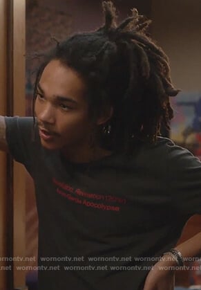 Luka's black Revolution Revelation tee on Grown-ish