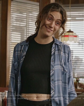 Fiona's blue plaid blouse on Shameless