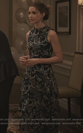 Stevie's sleeveless butterfly print dress on Madam Secretary